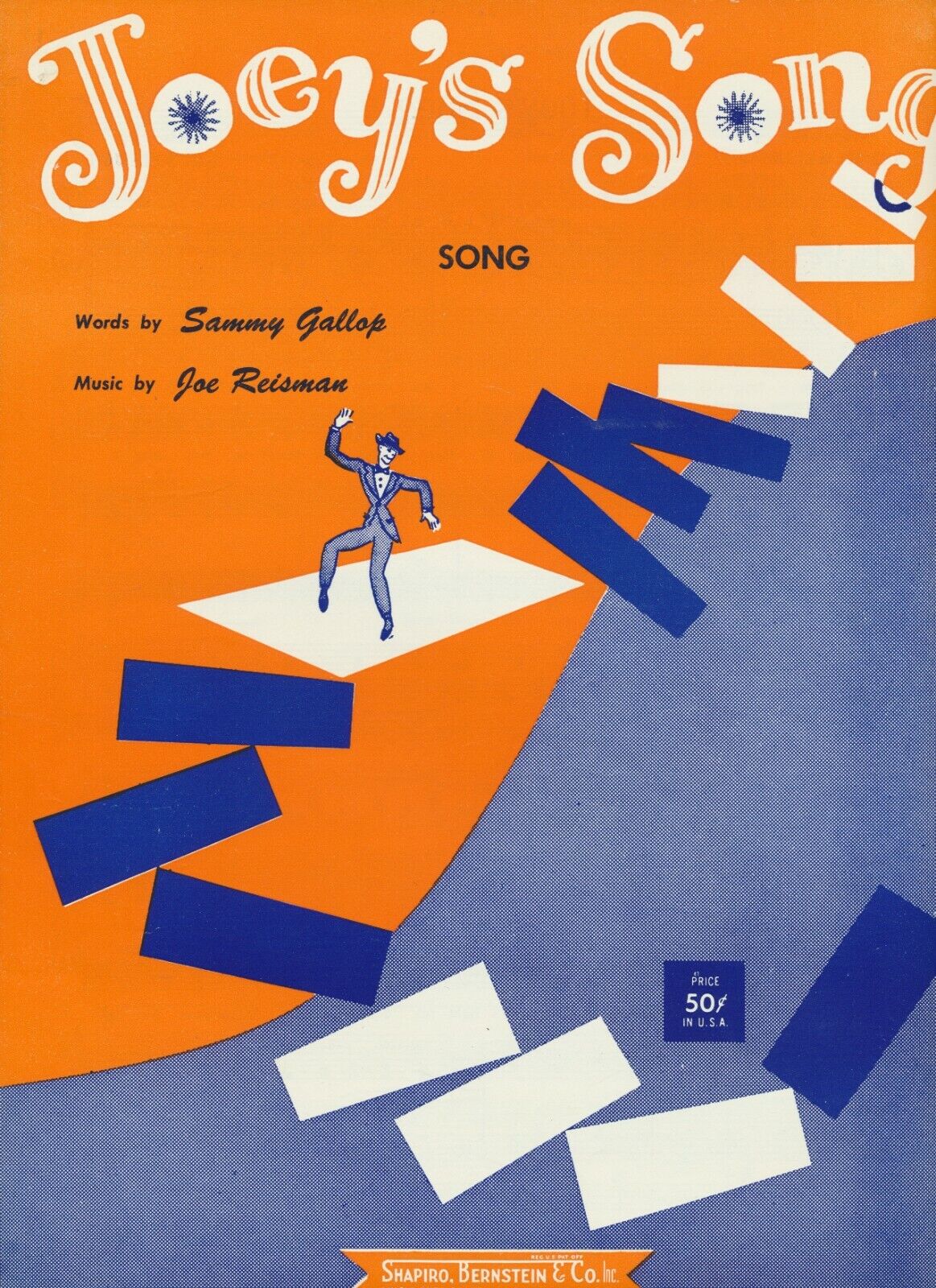 Joey's Song 1957 Vintage Sheet Music Sammy Gallop Joe Reisman Shapiro Bernstein