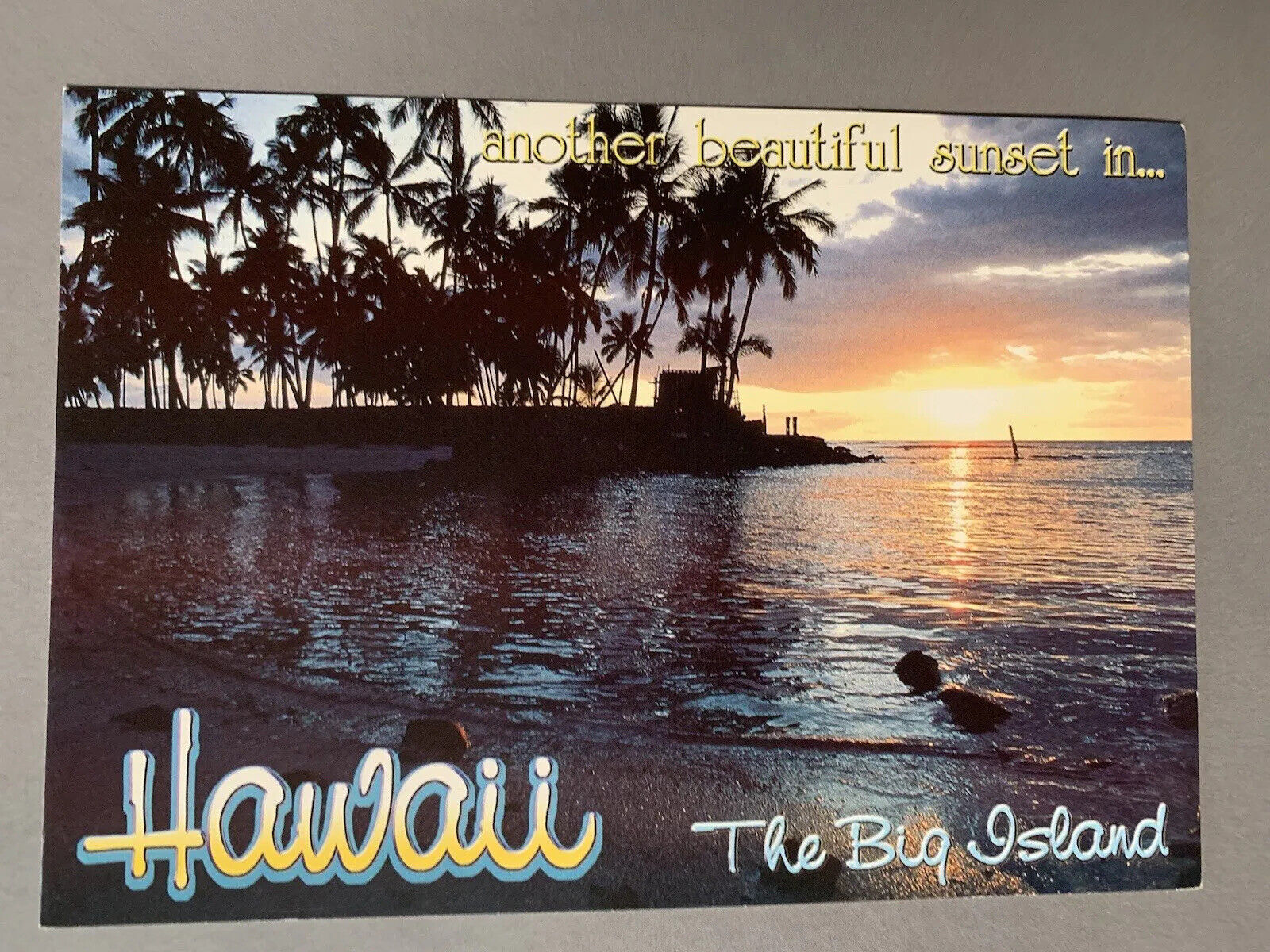 Vintage Hawaii The Big Island Beautiful Sunset Postcard Unposted City Sights Vtg