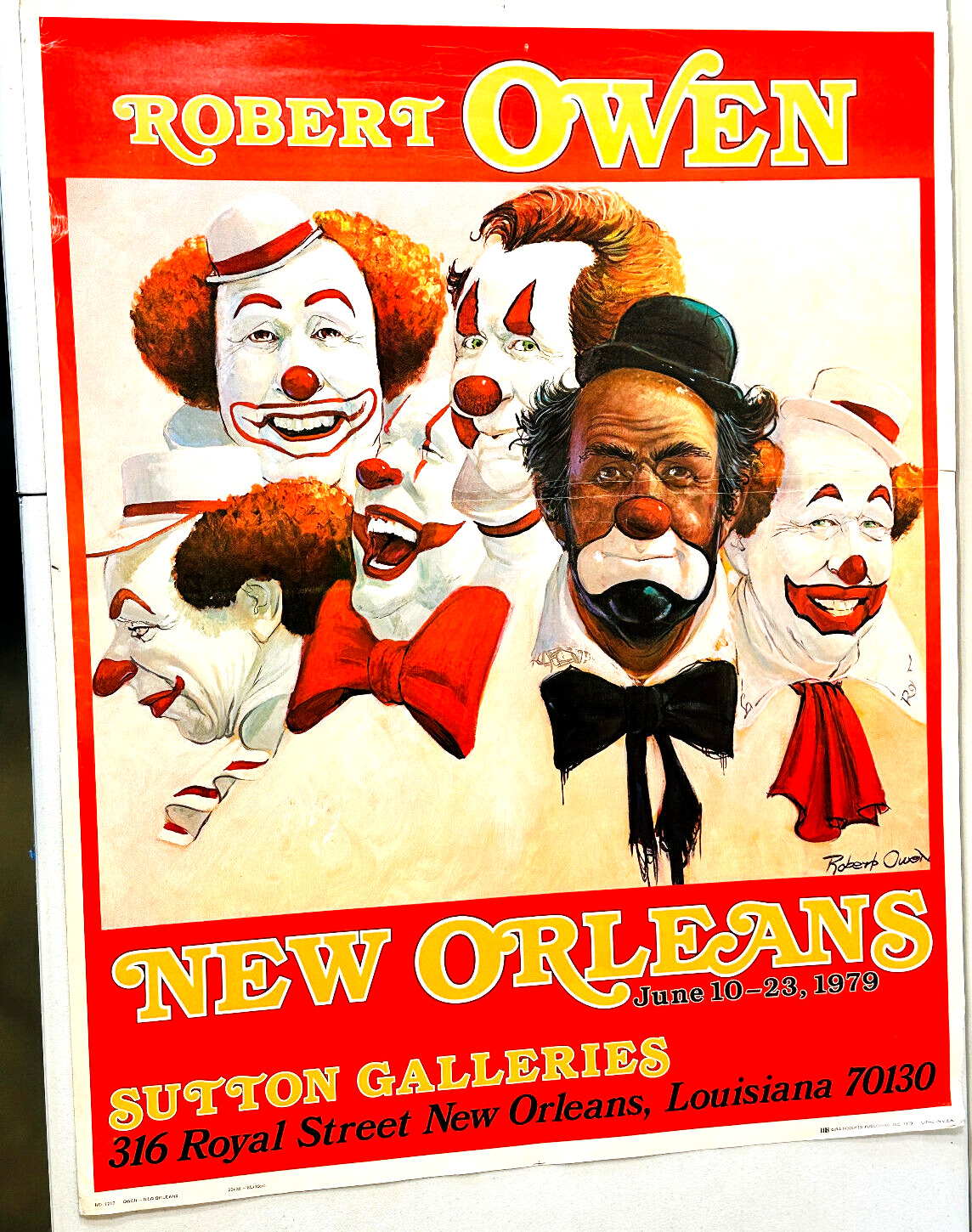 1979 Robert Owen New Orleans LA circus carnival broadside poster advertising