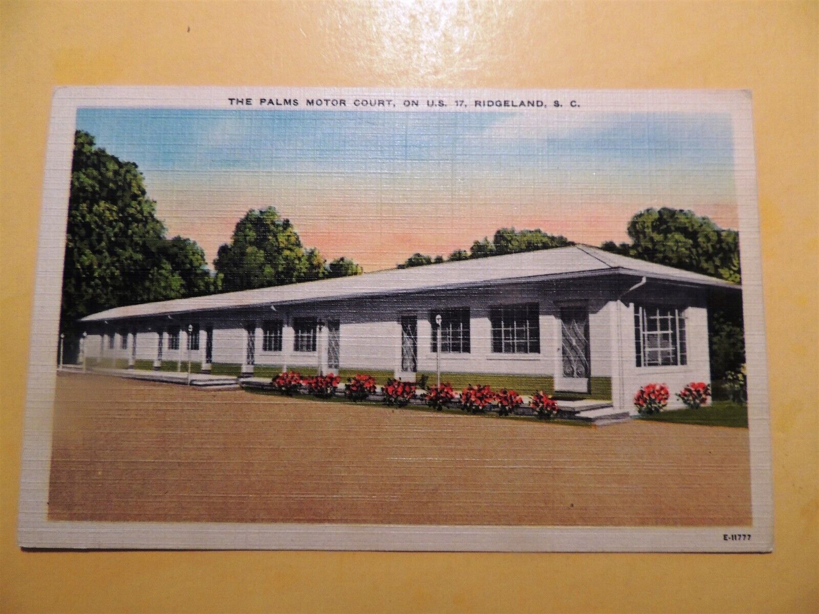 Palms Motor Court Motel Ridgeland South Carolina vintage linen postcard 