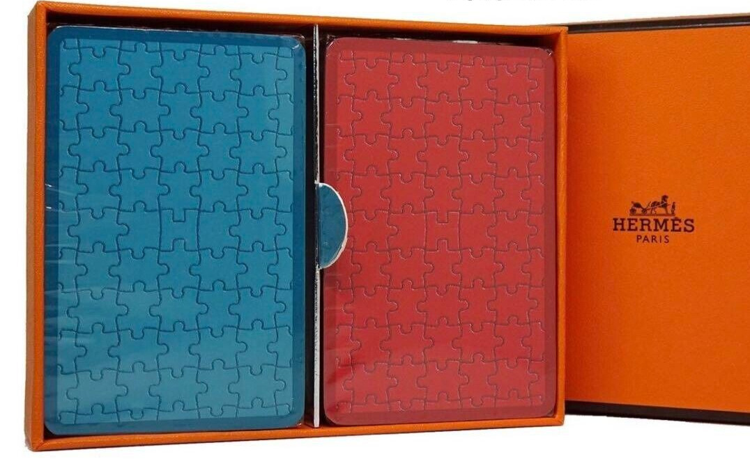 HERMES 2 Deck Playing Cards Trump Game Authentic Puzzle Pattern SET Sealed
