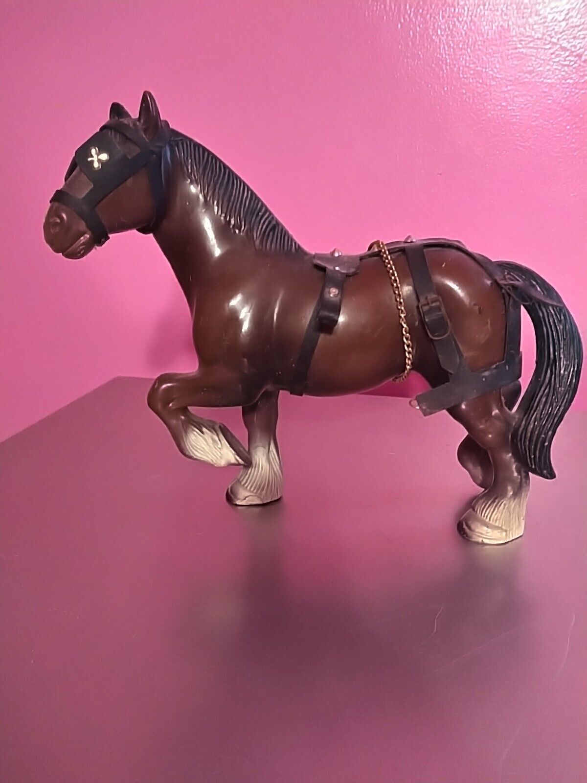 Vintage Plastic Clydesdale Horse 10 Inches