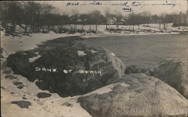 1908 RPPC Beverly,MA Dane Street Beach Essex County Massachusetts Postcard