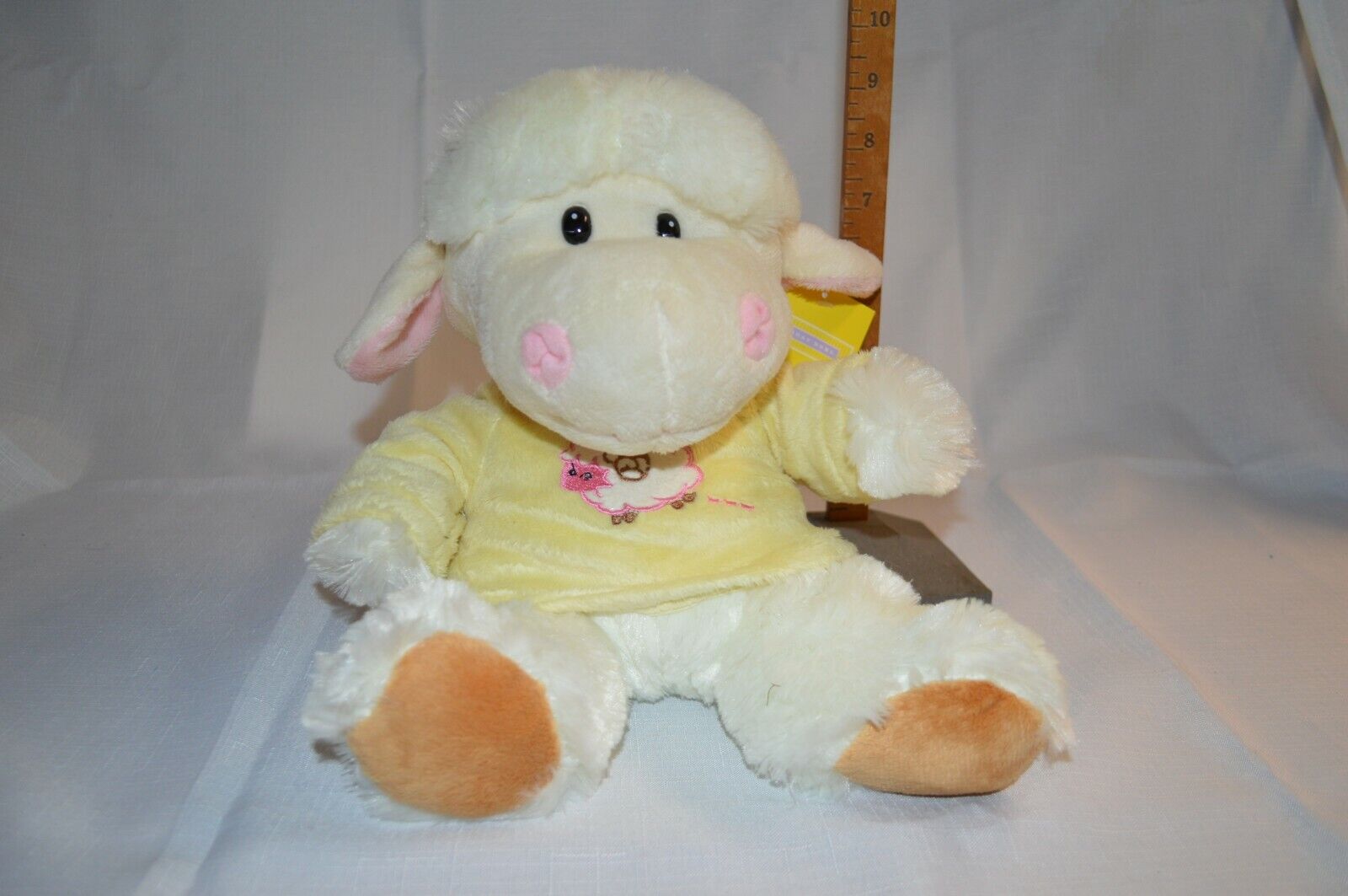 Holiday Home EASTER Plush LAMB Baby Gift Shower Yellow SWEATER Collect Toy 14\