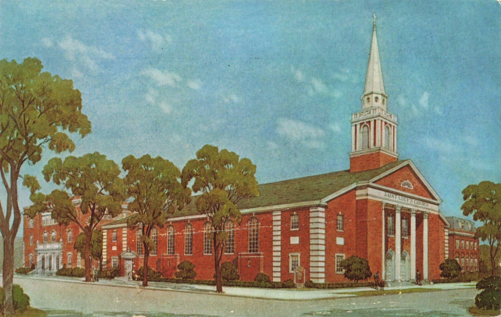 Chicago IL Illinois, Proposed New Church of St Lucy, Vintage Postcard