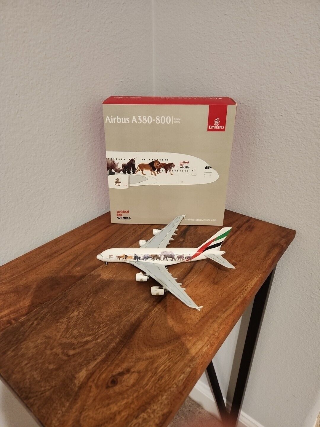 Gemini Jets 1:400 Emirates Airbus A380-800 United For Wildlife Livery