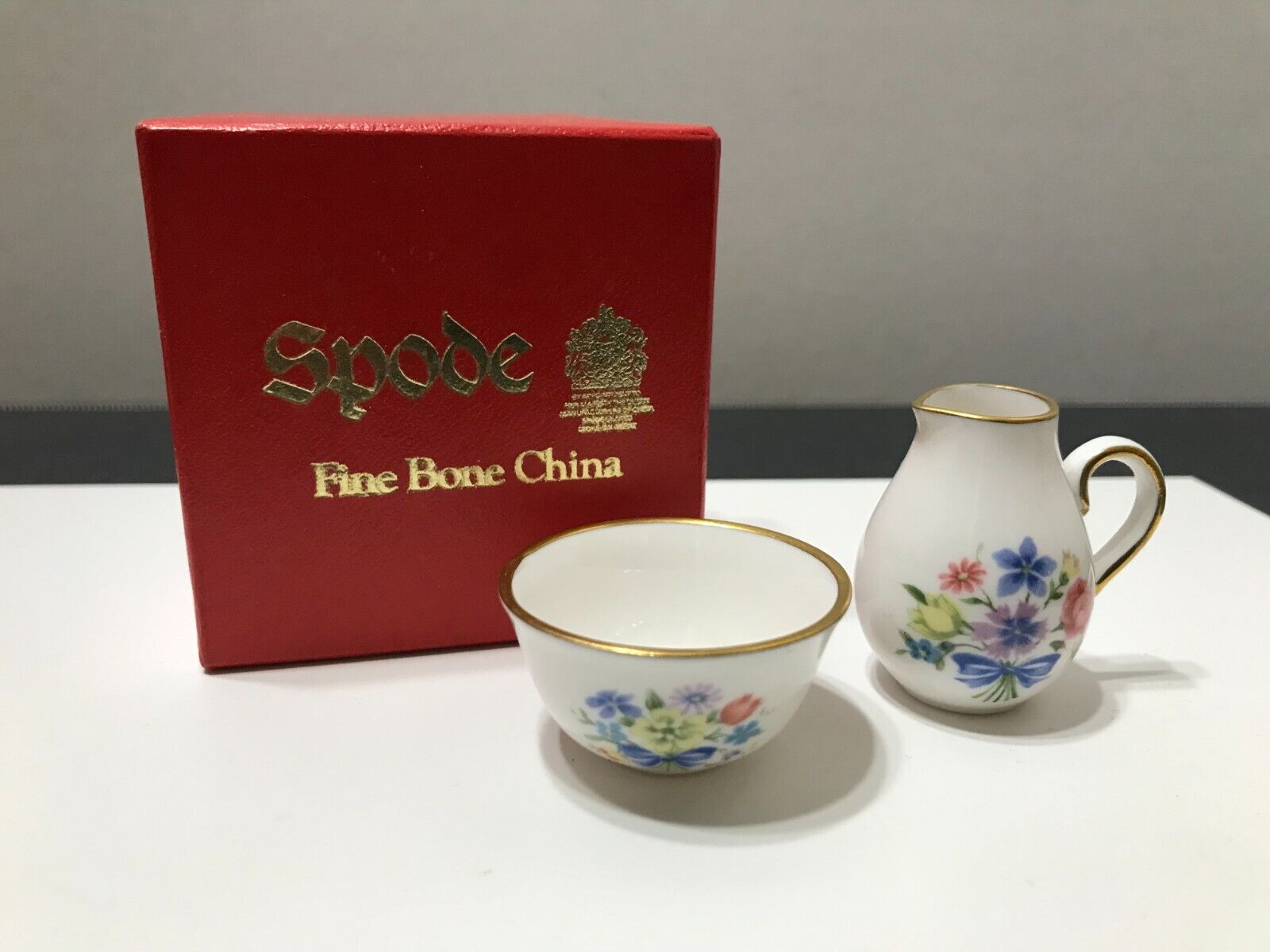 Spode - Fine Bone China - Miniature Creamer and Sugar Bowl - England