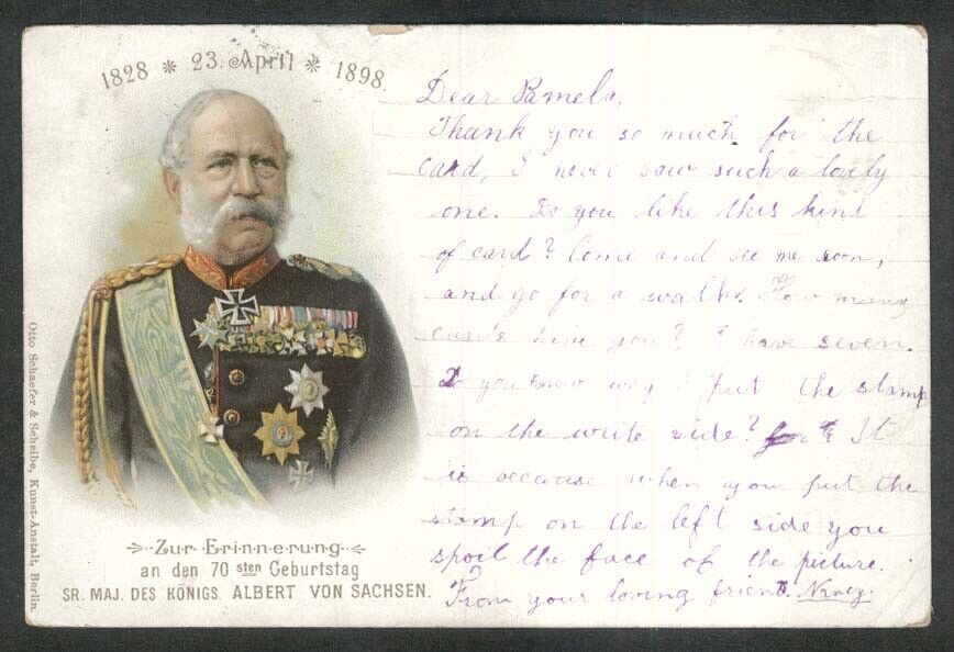Sergeant Major des Königs Albert Von Sachsen undivided back postcard 1898
