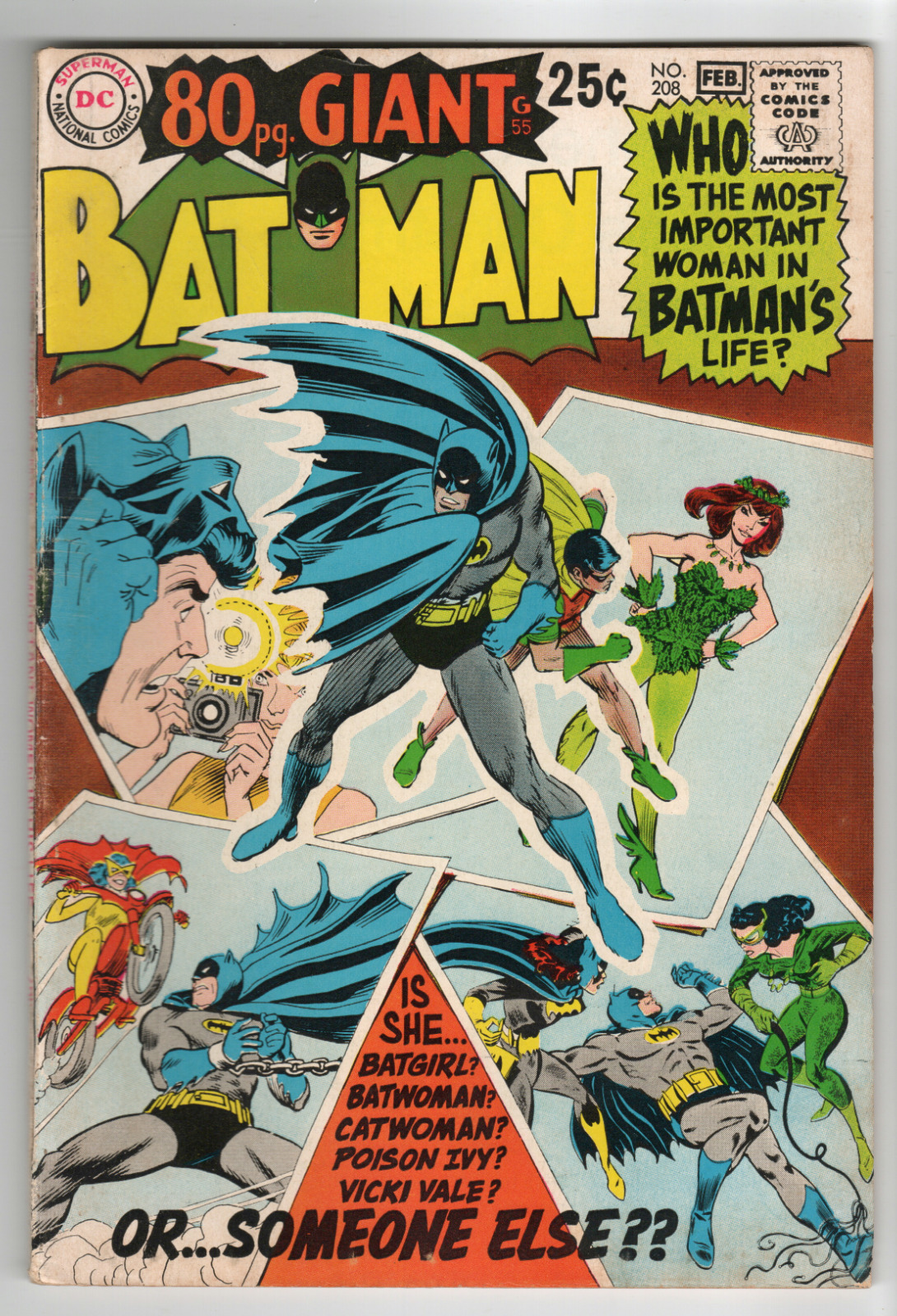 Batman 208 DC Comics 1969 80 Page Giant Poison Ivy Clayface SIlver Age