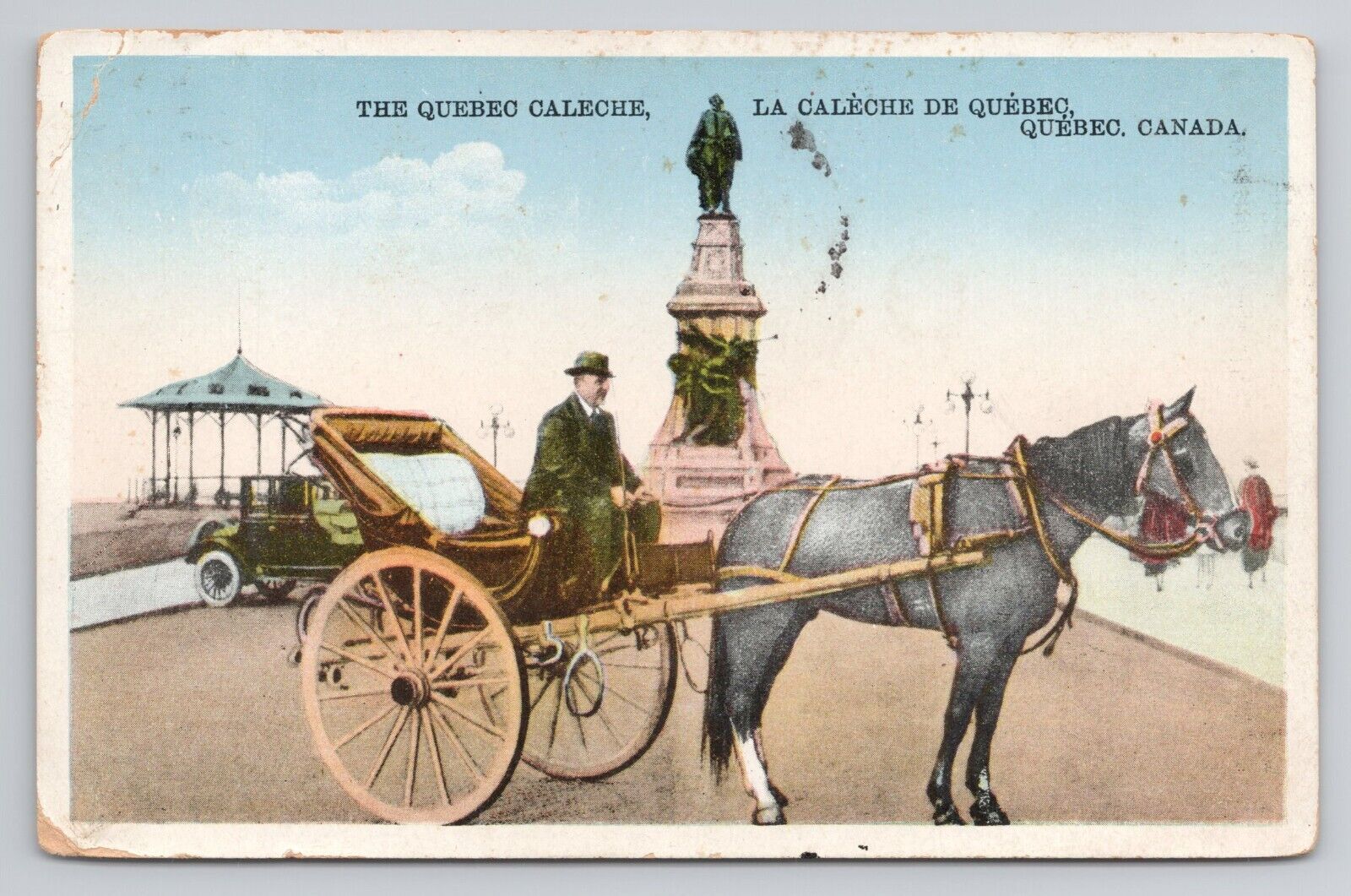 Postcard The Quebec Caleche La Calèche De Québec Québec Canada 1936
