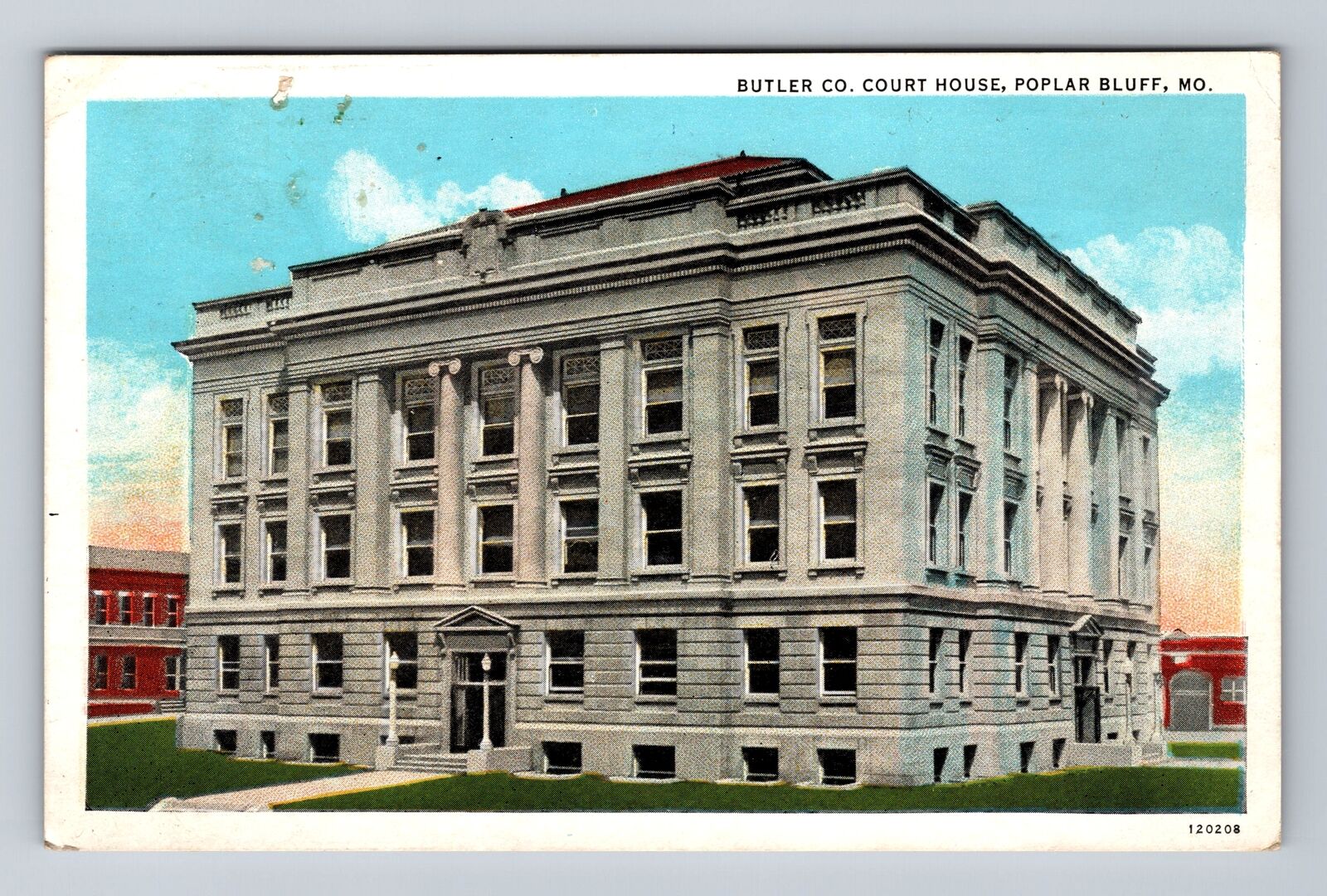 Poplar Bluff MO-Missouri, Butler County Courthouse, Vintage c1936 Postcard