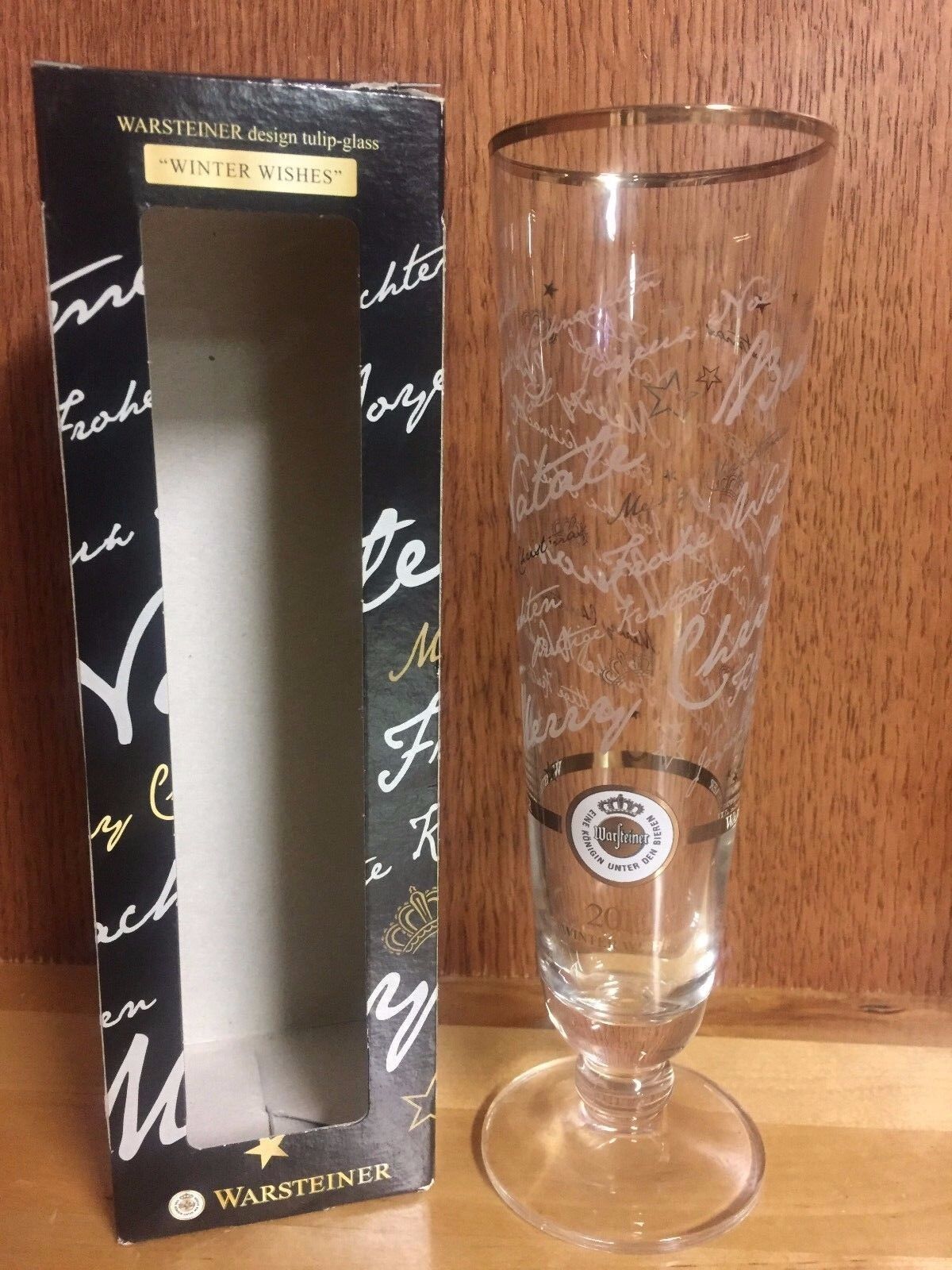 *NEW in BOX* Limited Edition Warsteiner Beer Tulip/Pilsner Glass - Winter Wishes
