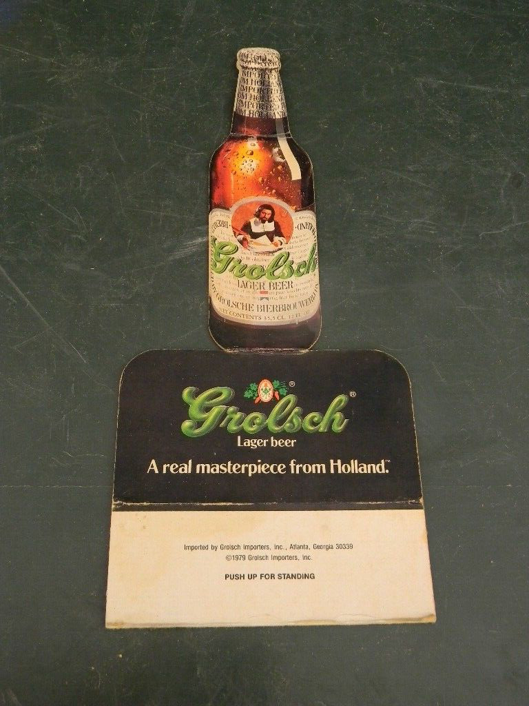 RARE 1979 Grolsch Lager Beer Table Tent Ephemera HOLLAND NETHERLANDS
