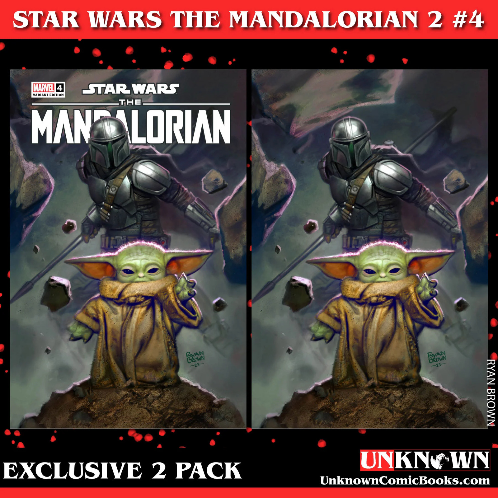 [2 Pack] Star Wars: The Mandalorian Season 2 #4 Unknown Comics Ryan Brown Exclus