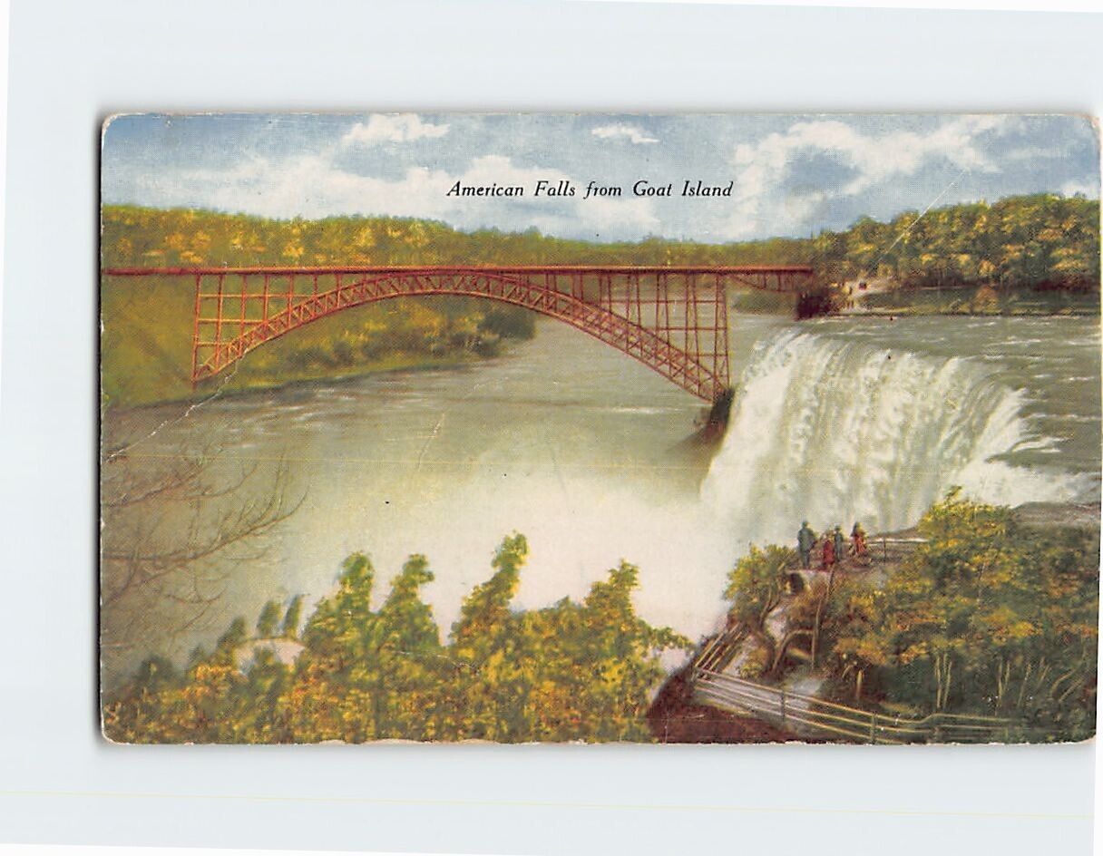 Postcard American Falls from Goat Island Niagara Falls New York USA