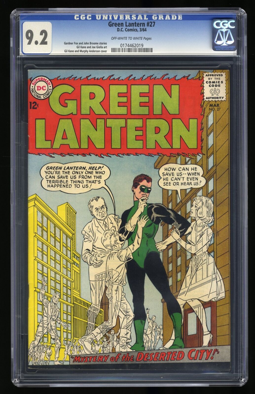 Green Lantern #27 CGC NM- 9.2 Off White to White DC Comics 1964