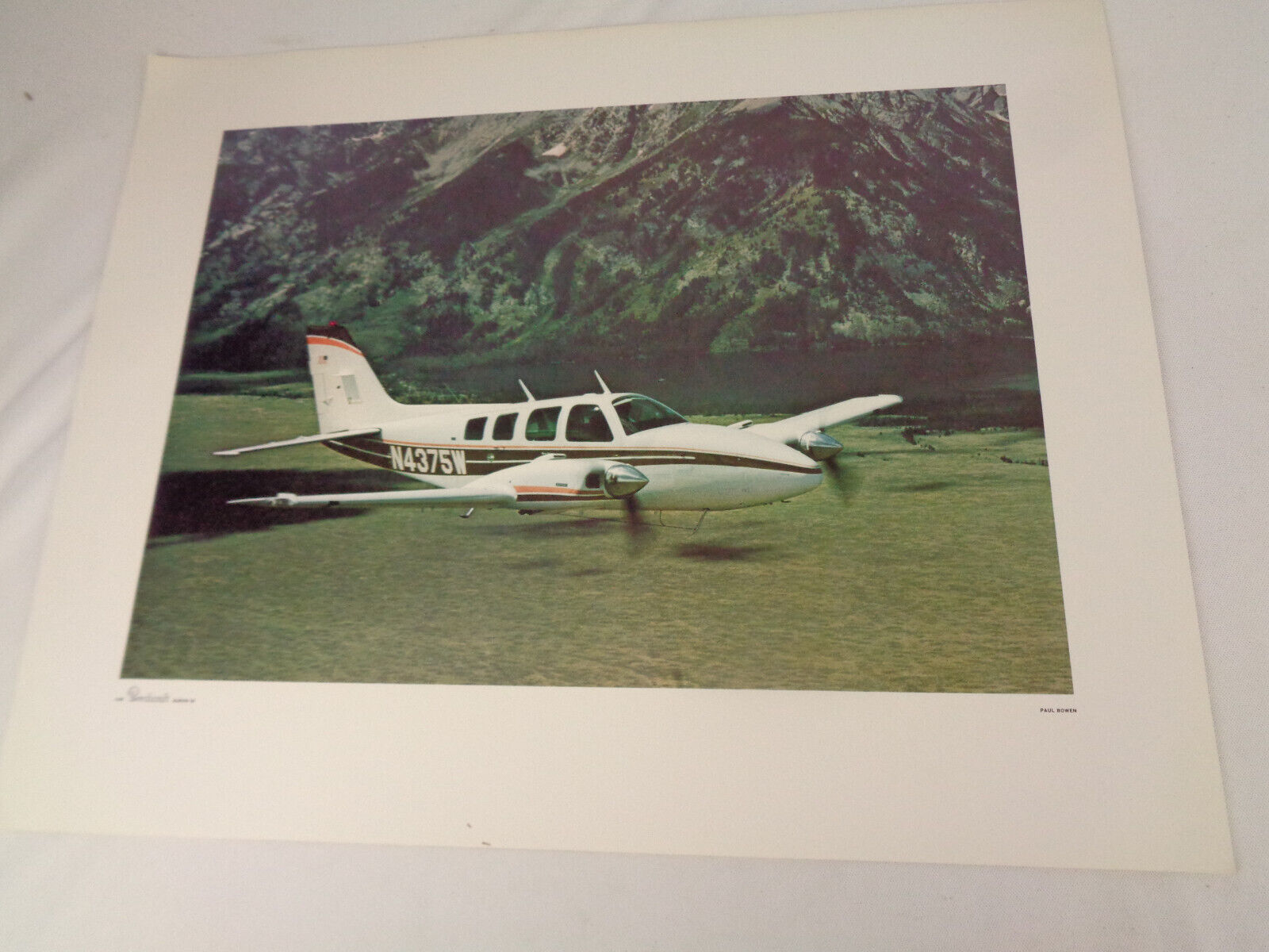 Beechcraft Baron 58 Airplane Photo Poster - Paul Bowen  16\