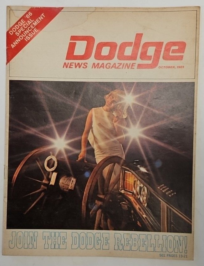 Vintage Promotional Dodge News Magazine October 1965 \'Join the Dodge Rebellion\'