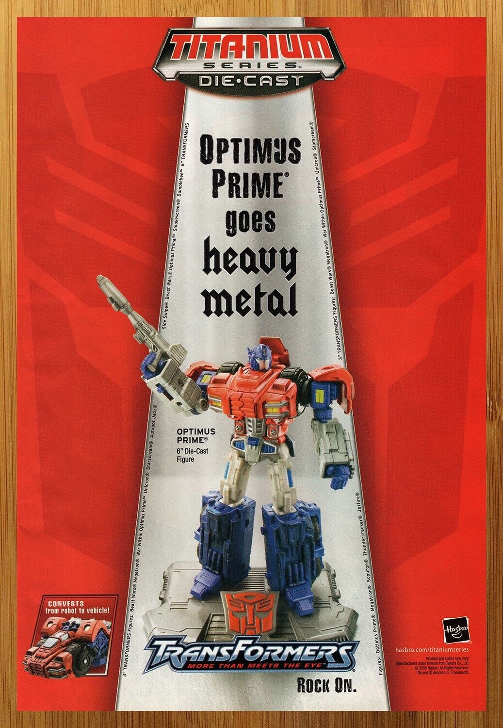 2006 Transformers Titanium Series Die-Cast Optimus Prime Figure Print Ad/Poster