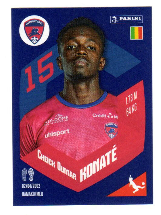 PANINI FOOT 2024 Ligue 1 #50 Cheick Oumar KONATE Clermont Foot Sticker