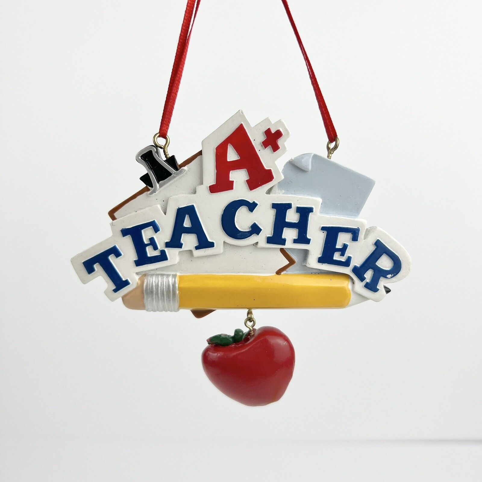 A+ Teacher Christmas Ornament Kurt Adler Designed By Holly Adler W Hanging Apple