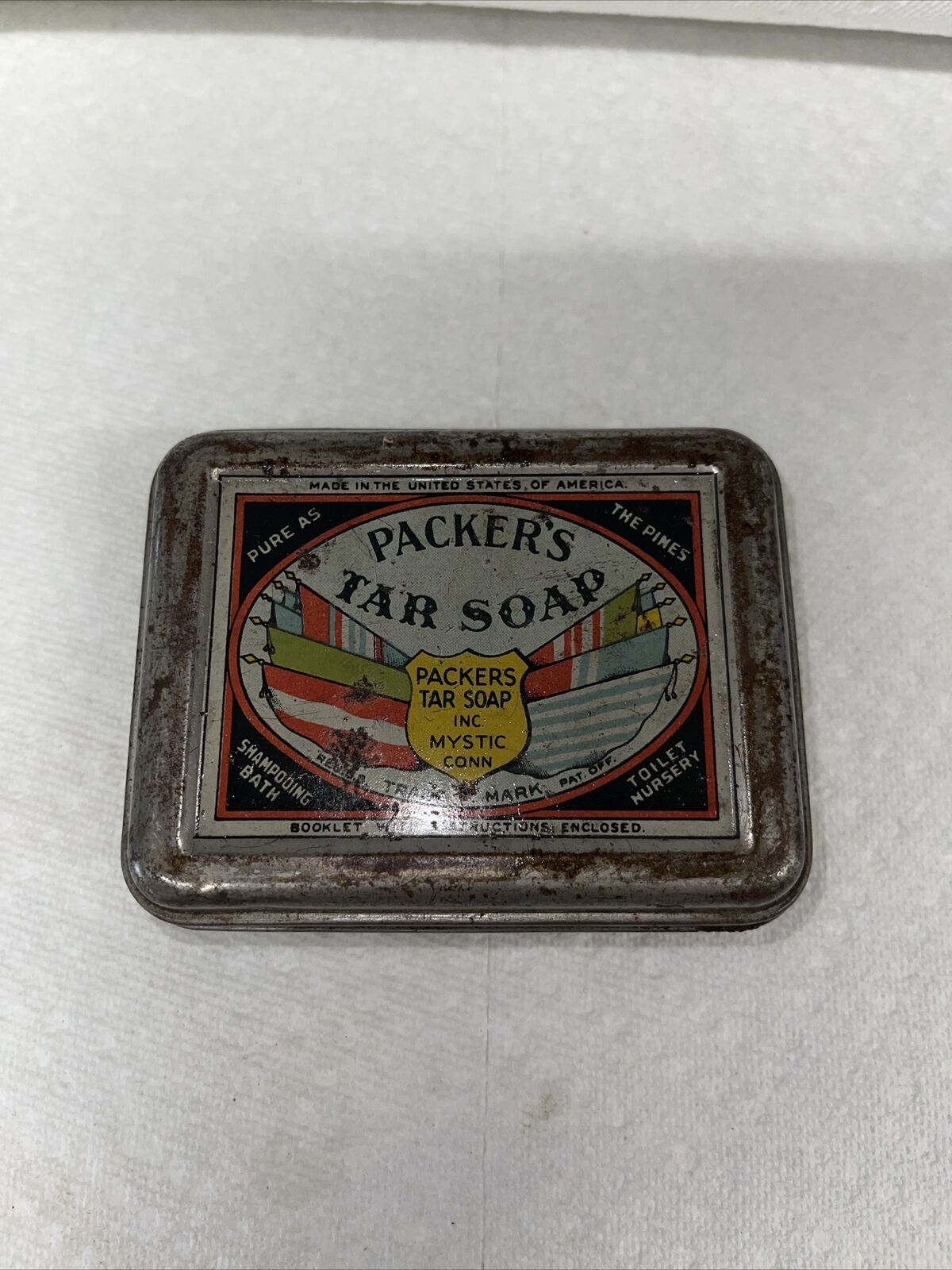 Vtg 1939 Packers Tar Soap Tin \