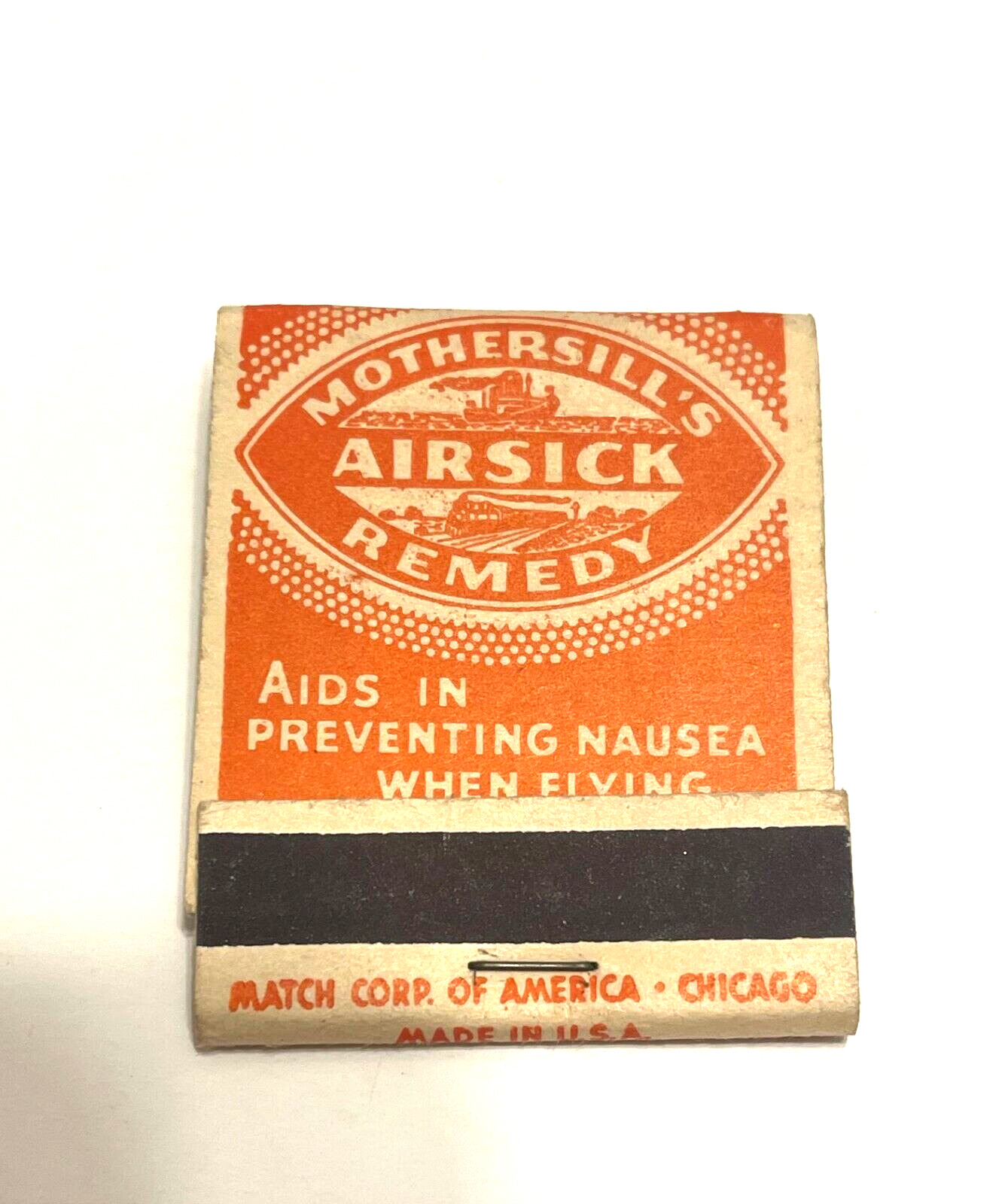 Vintage Matchbook Collectible Ephemera Mothersill's Sick Remedy Quack Medicine