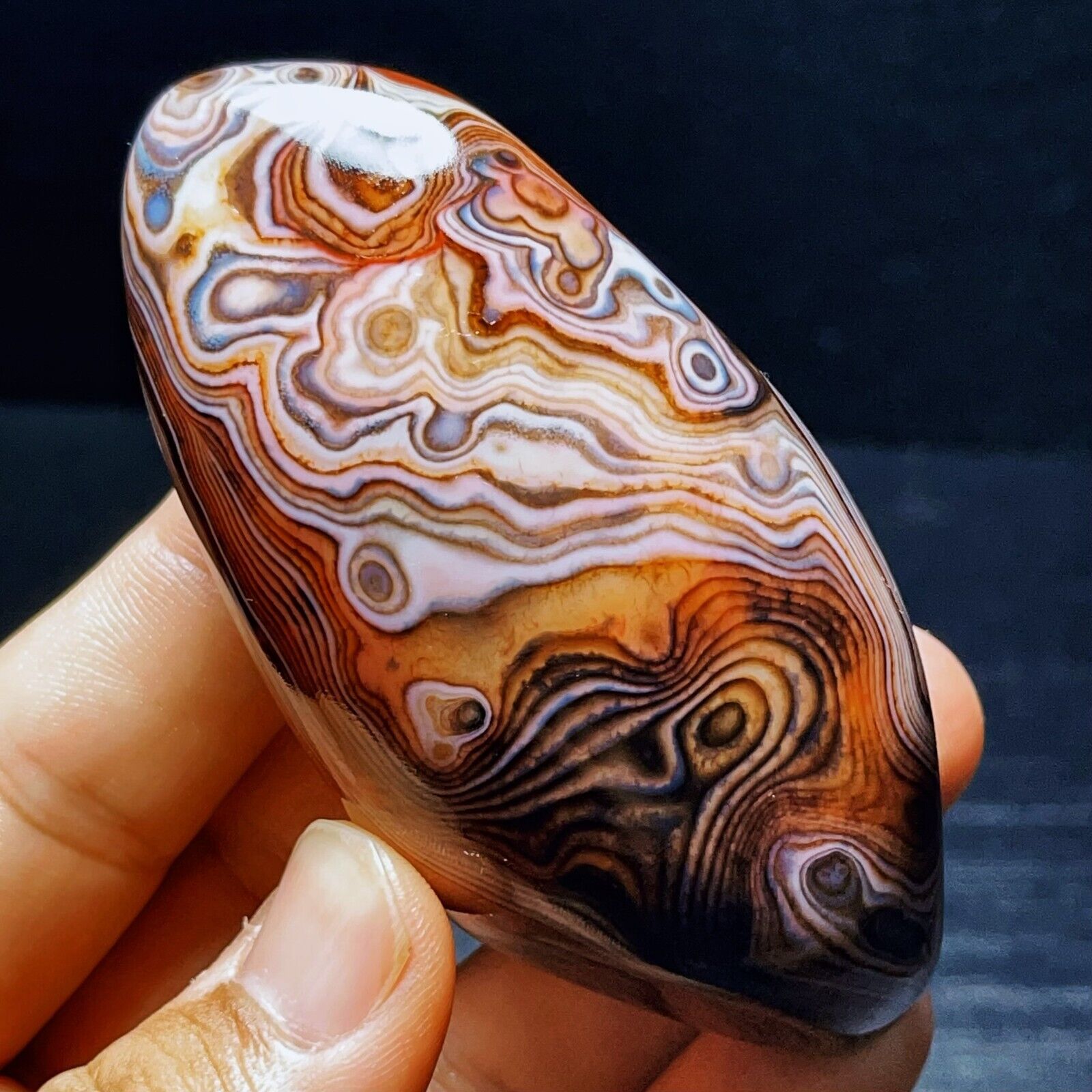 TOP 163G Natural Polished Silk Banded Agate Lace Agate Crystal Madagascar  L1865