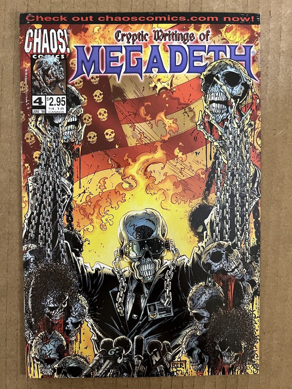 Cryptic Writings of Megadeth #4 | FN 1st Pr 1997 Chaos Comics | Combine Shippin