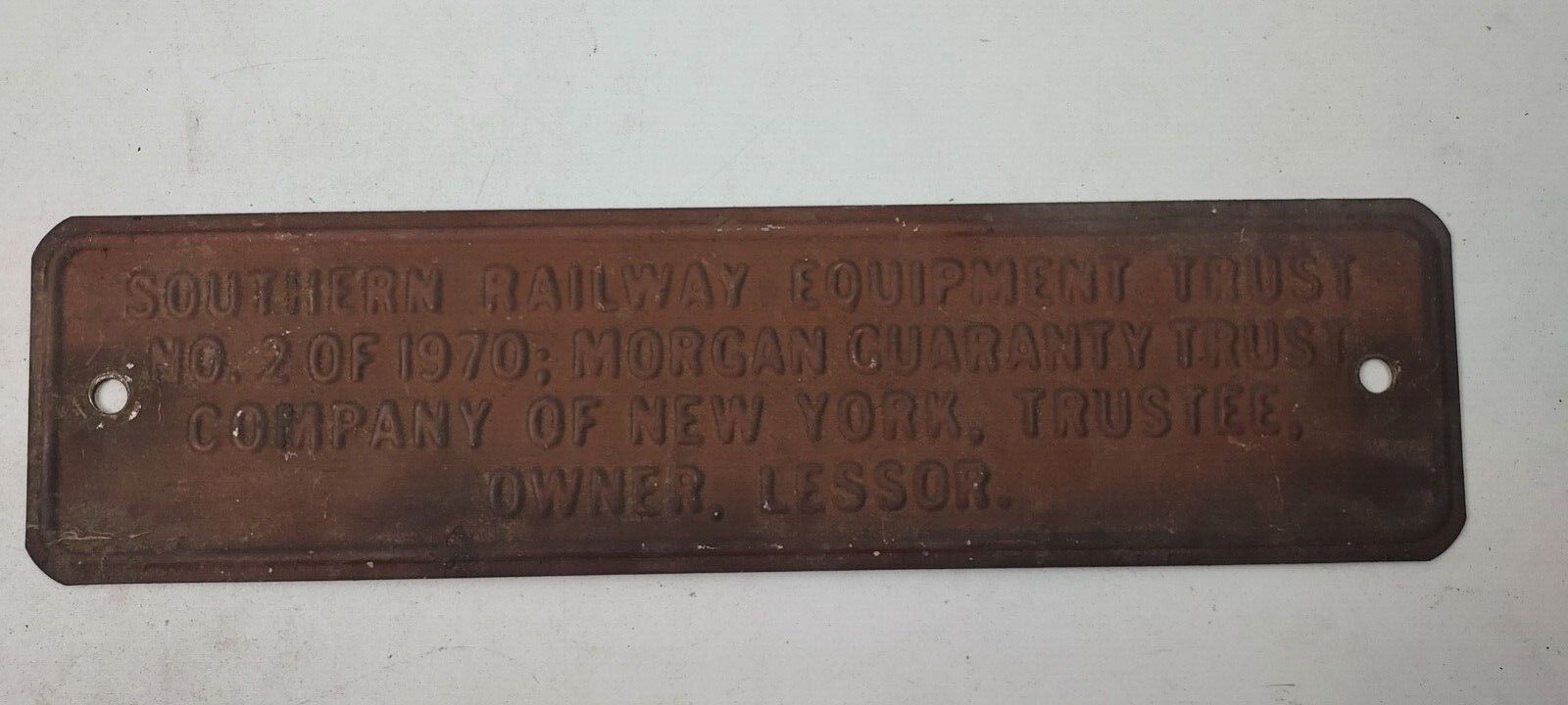 Vintage Southern Railway Equipment Trust Metal Sign 