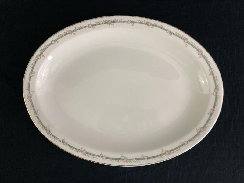 Vintage WS George 15 Inch Porcelain Serving Platter Derwood Pattern Floral