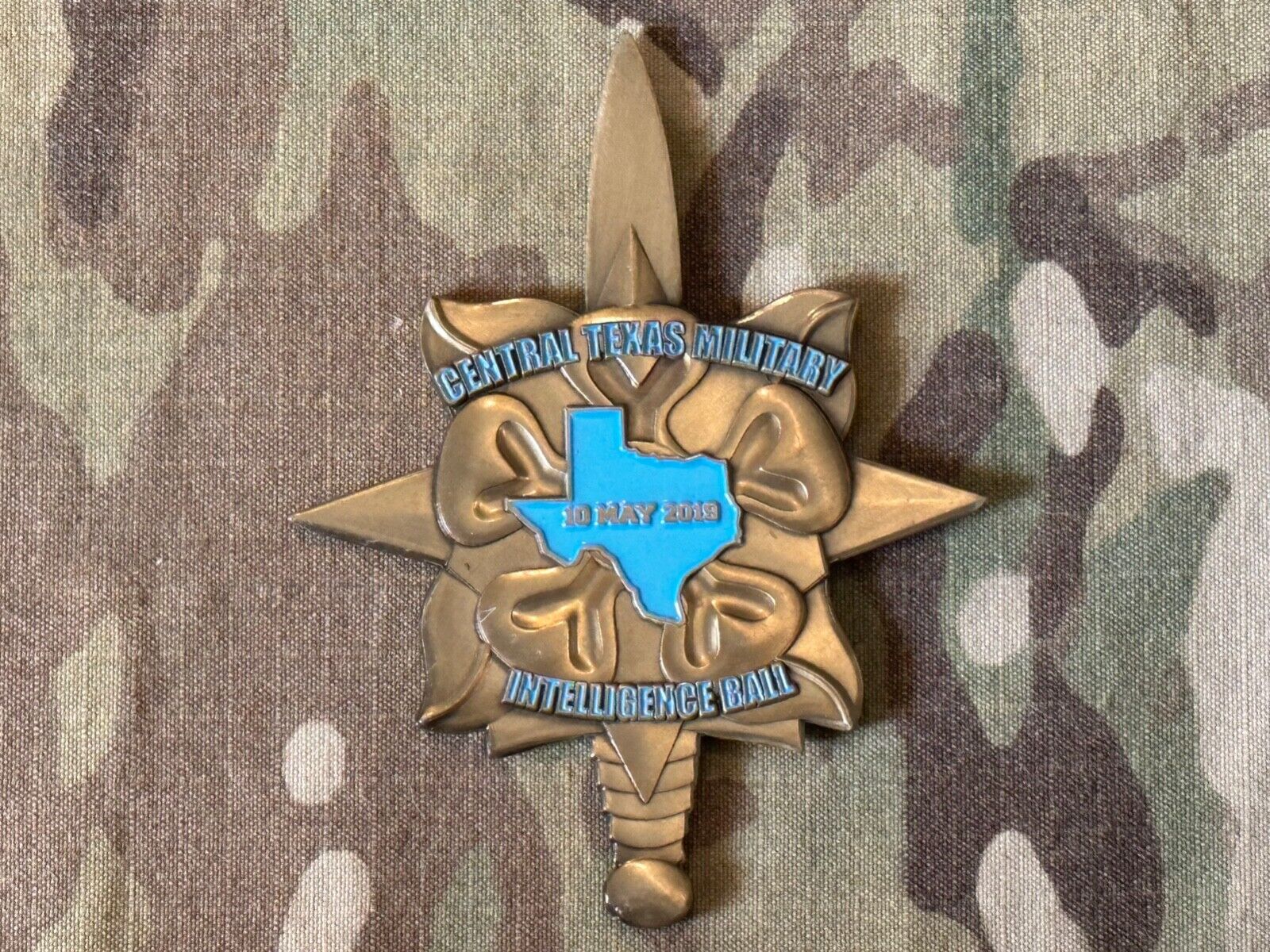 RARE Central Texas Military Intelligence Ball 10 May 2019 Challenge Coin 4 inch