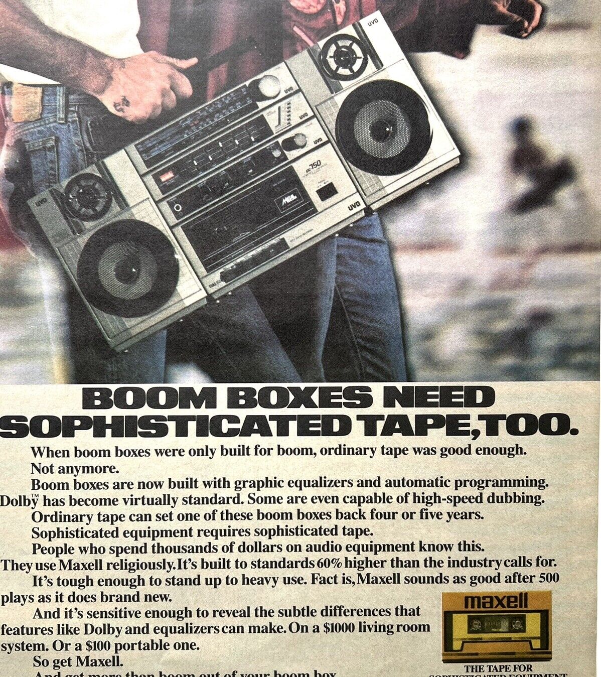 1985 Boom Boxes Maxell Casette Tape Vintage Print Ad/Poster 25x30cm RSM 457
