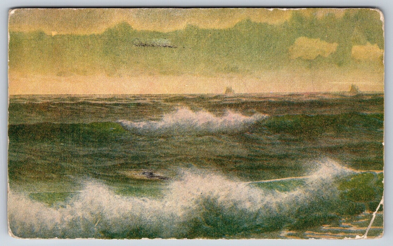 Ocean Scene Painting Vintage Postcard