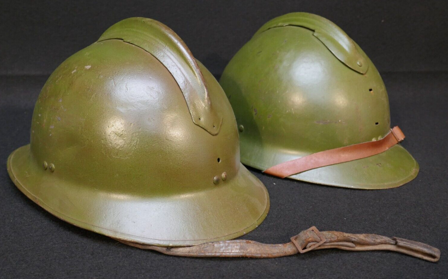 WWII French Combat Helmet X 2 Original Army Reenactment Militaria Adrian Prop
