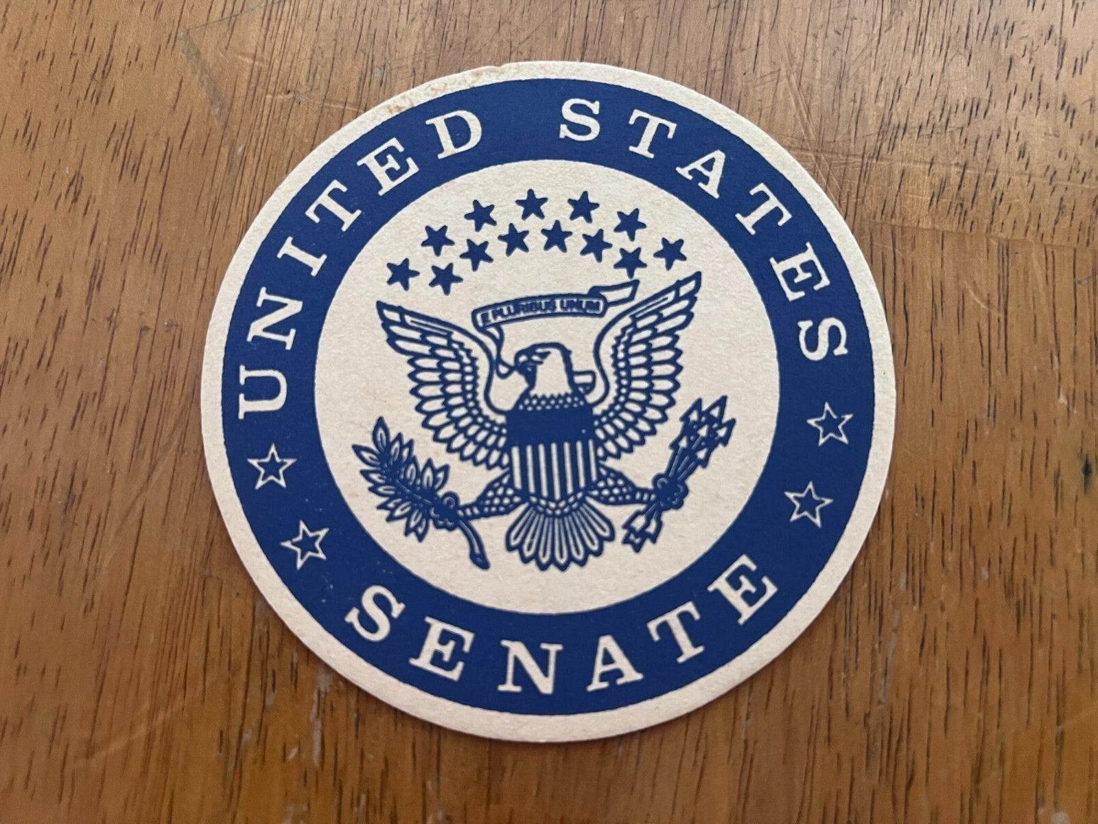 United States Senate coaster (stamped: Senator Vance Hartke)