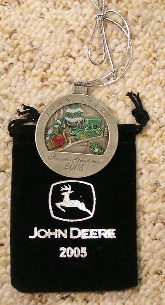 2005 John Deere Pewter Christmas Ornament NEW