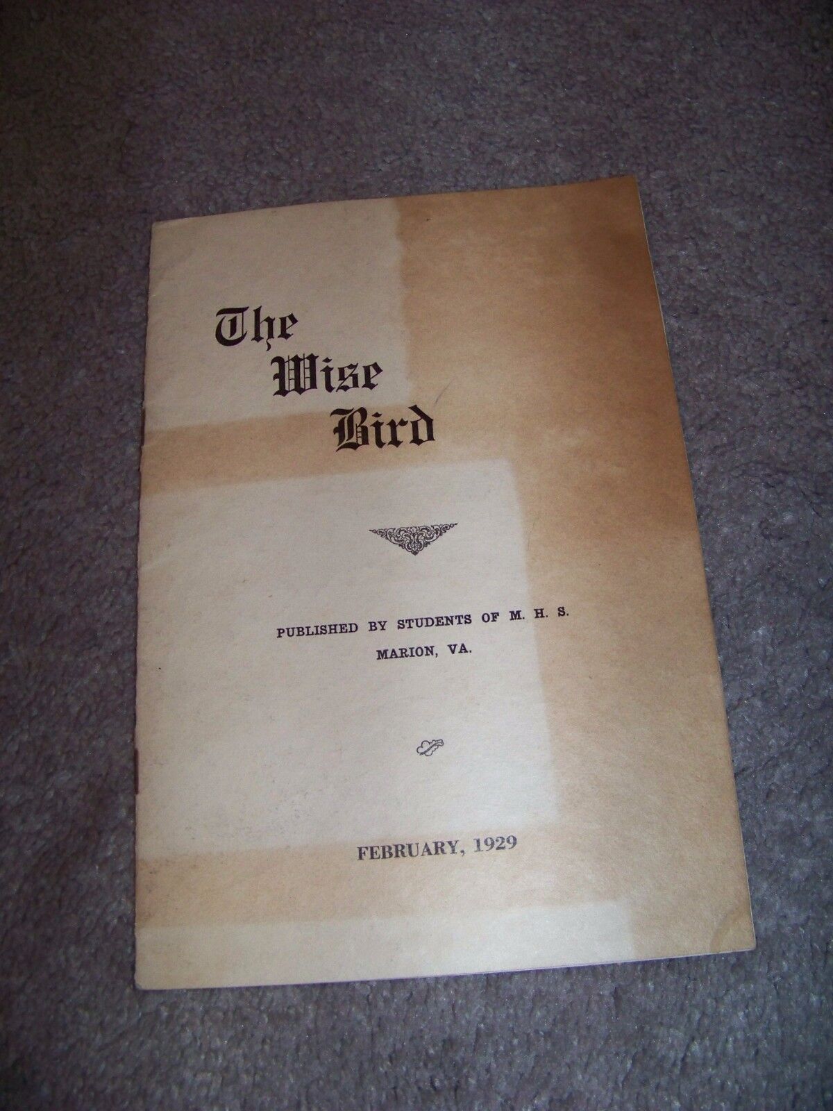 February 1929 Marion High School Virginia The Wise Bird Helen Phipps J A Rosser