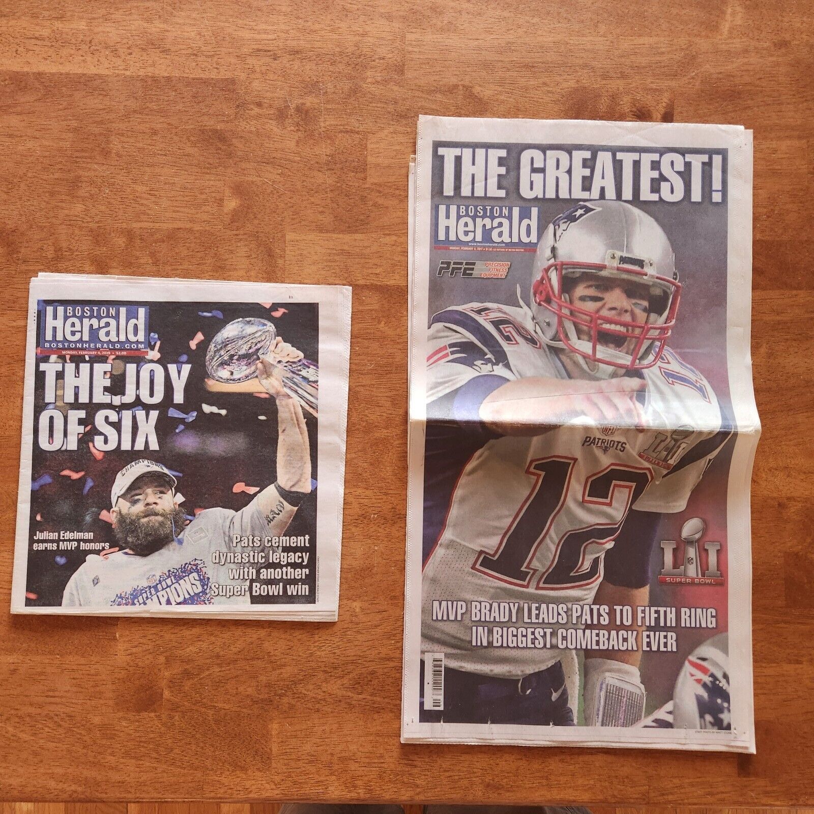Boston Herald Newspaper New England Patriots Super Bowl 2017 2019 Tom Brady