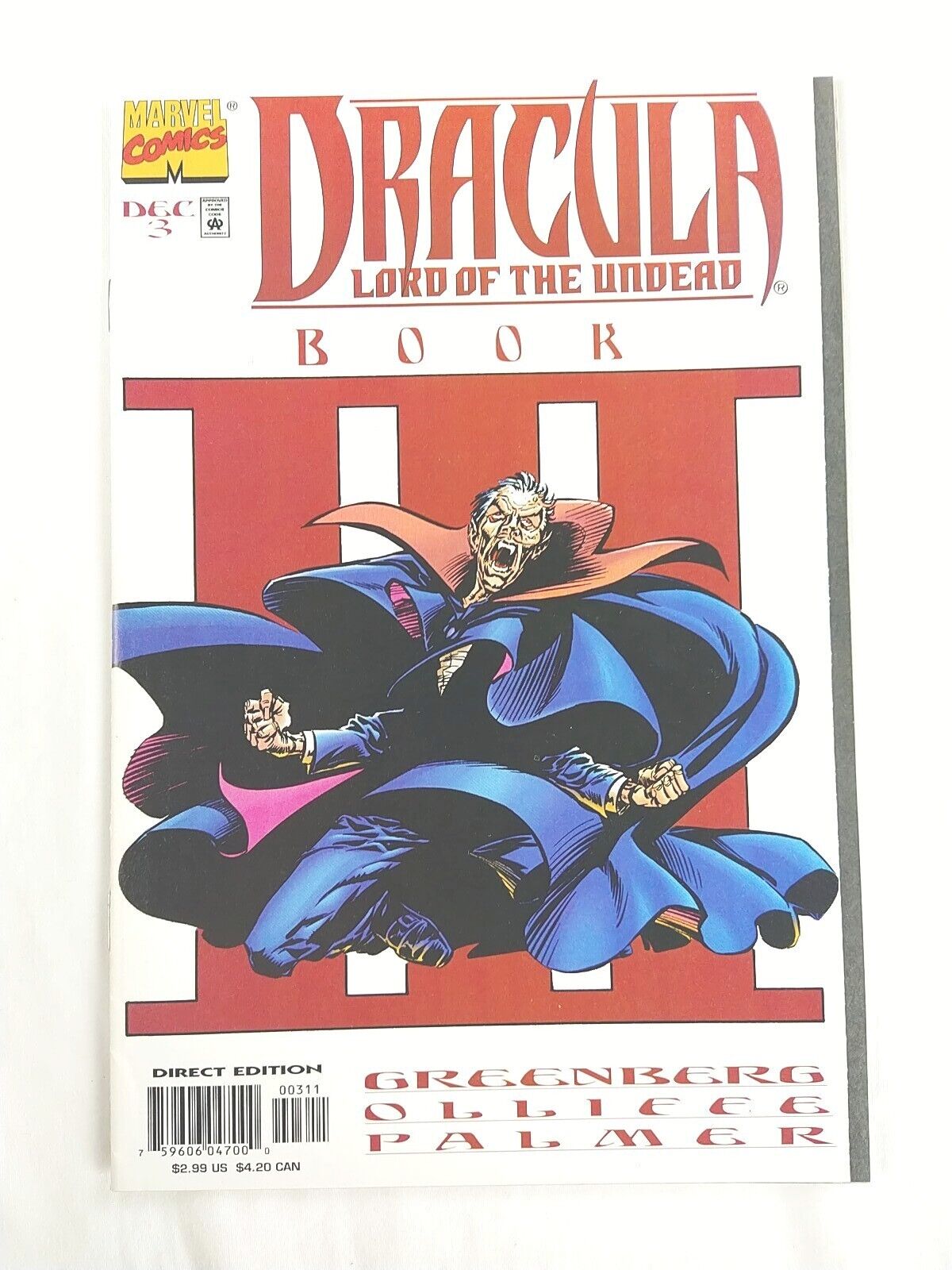Dracula: Lord of the Undead #3 Book Three (1998 Marvel Comics) See Other Comics