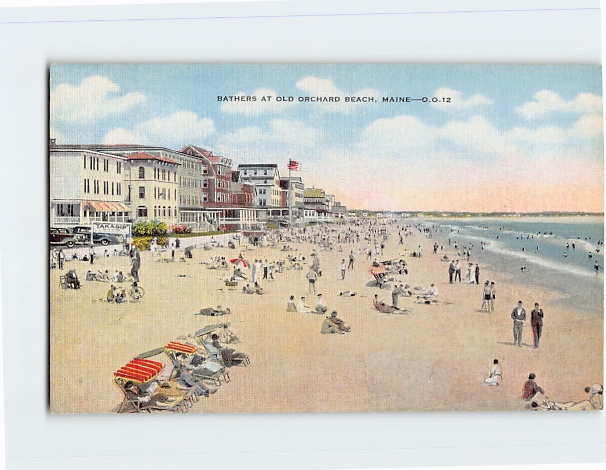Postcard Bathers At Old Orchard Beach, Maine