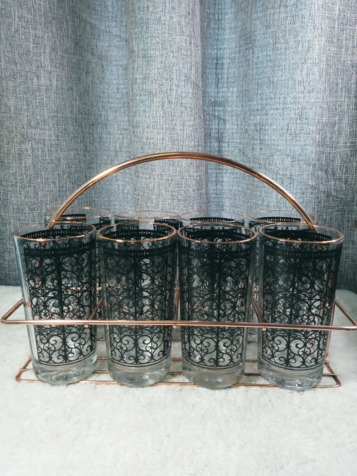 Mid Century Highball Cocktail Glasses  Gold Caddy Consolidated Can Company