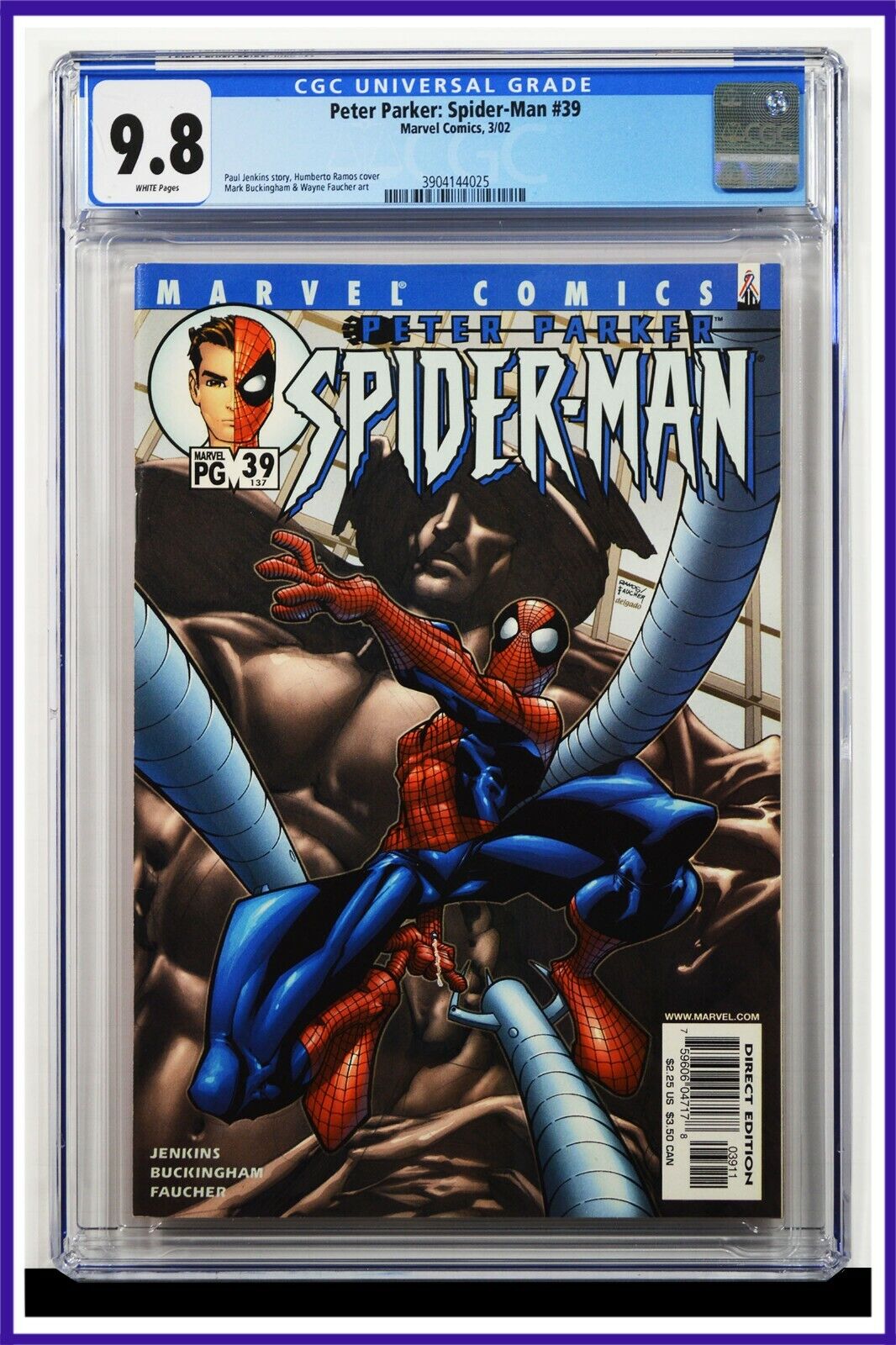 Peter Parker Spider-Man #39 CGC Graded 9.8 Marvel 2002 White Pages Comic Book.