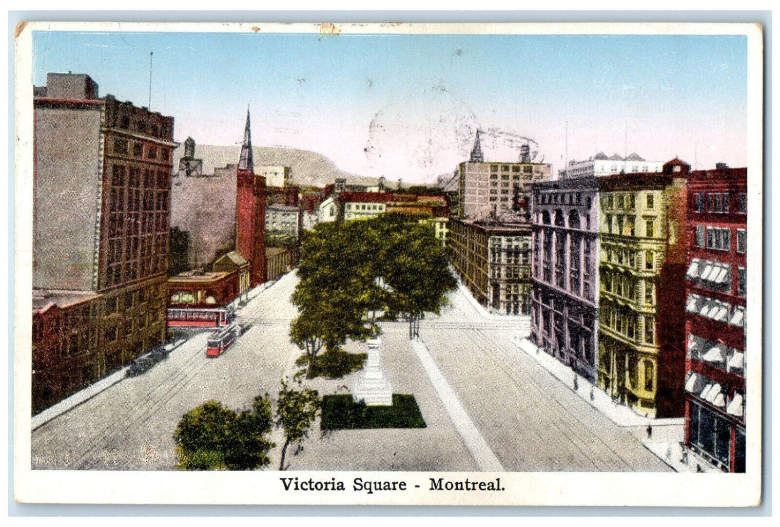 1927 Victoria Square Montreal Quebec Canada Vintage Posted Postcard