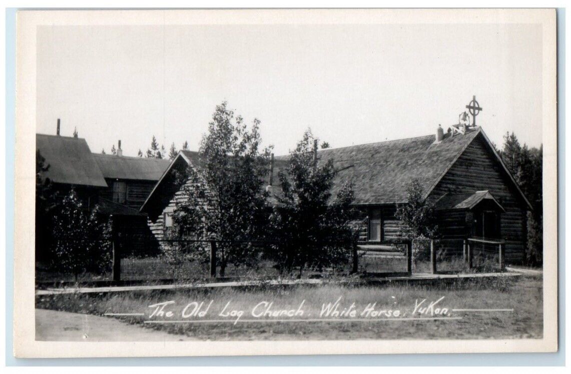 c1940's The Old Log Church Whitehorse Yukon Territory Canada RPPC Photo Postcard