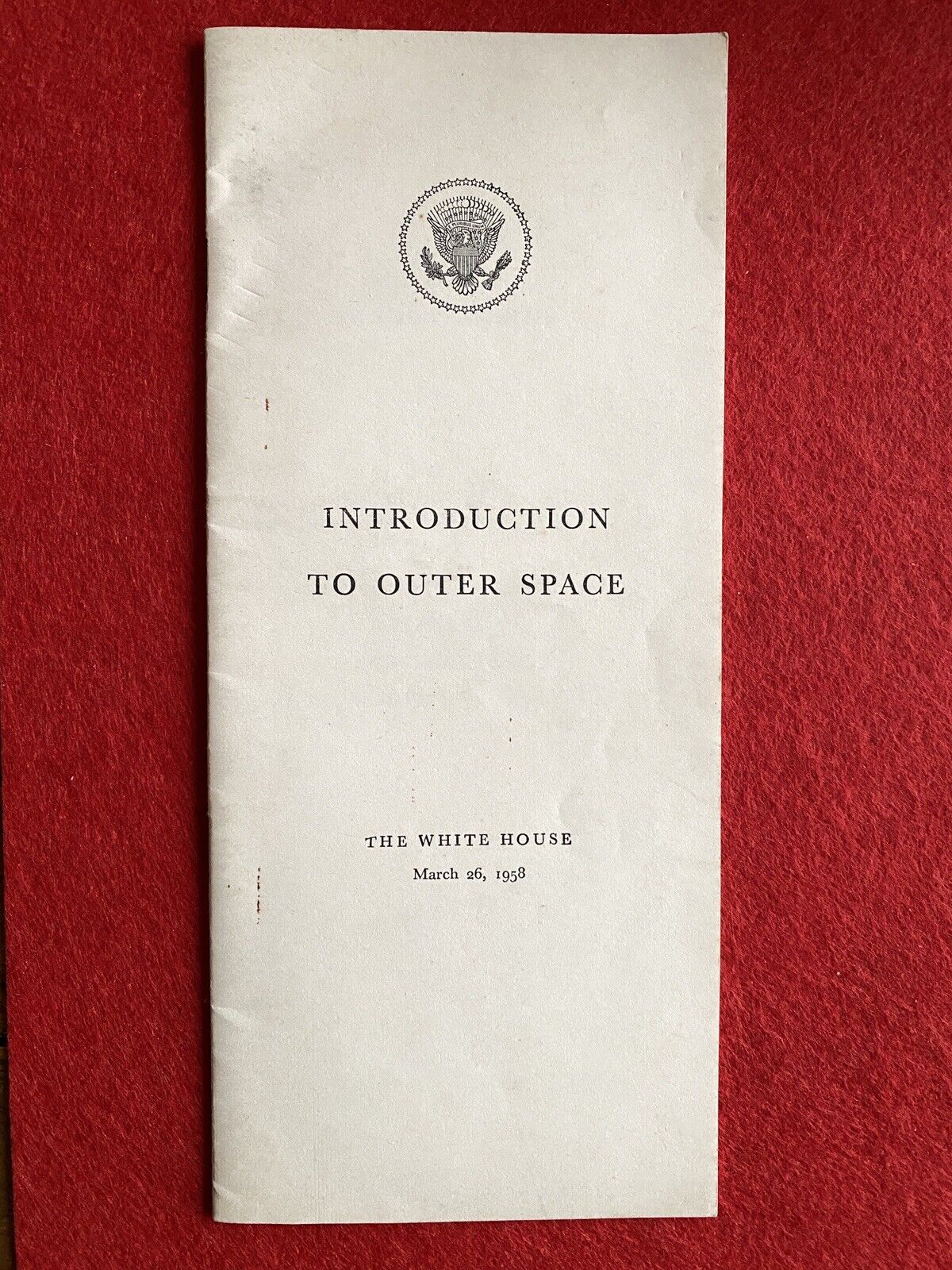 Rare Introduction to Outer Space Eisenhower White House Pamphlet 1958 Original