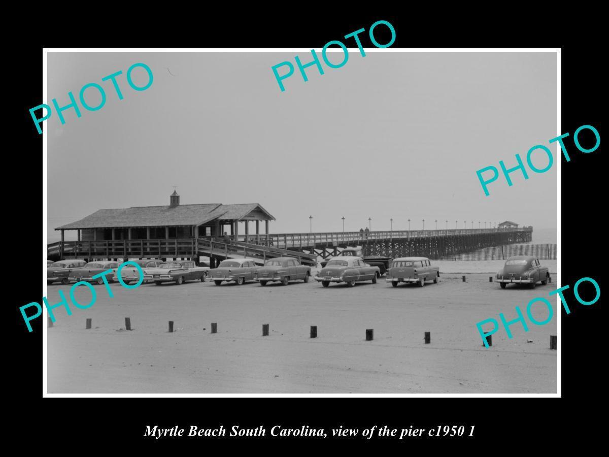 OLD POSTCARD SIZE PHOTO MYRTLE BEACH SOUTH CAROLINA VIEW OF THE PIER c1950 2