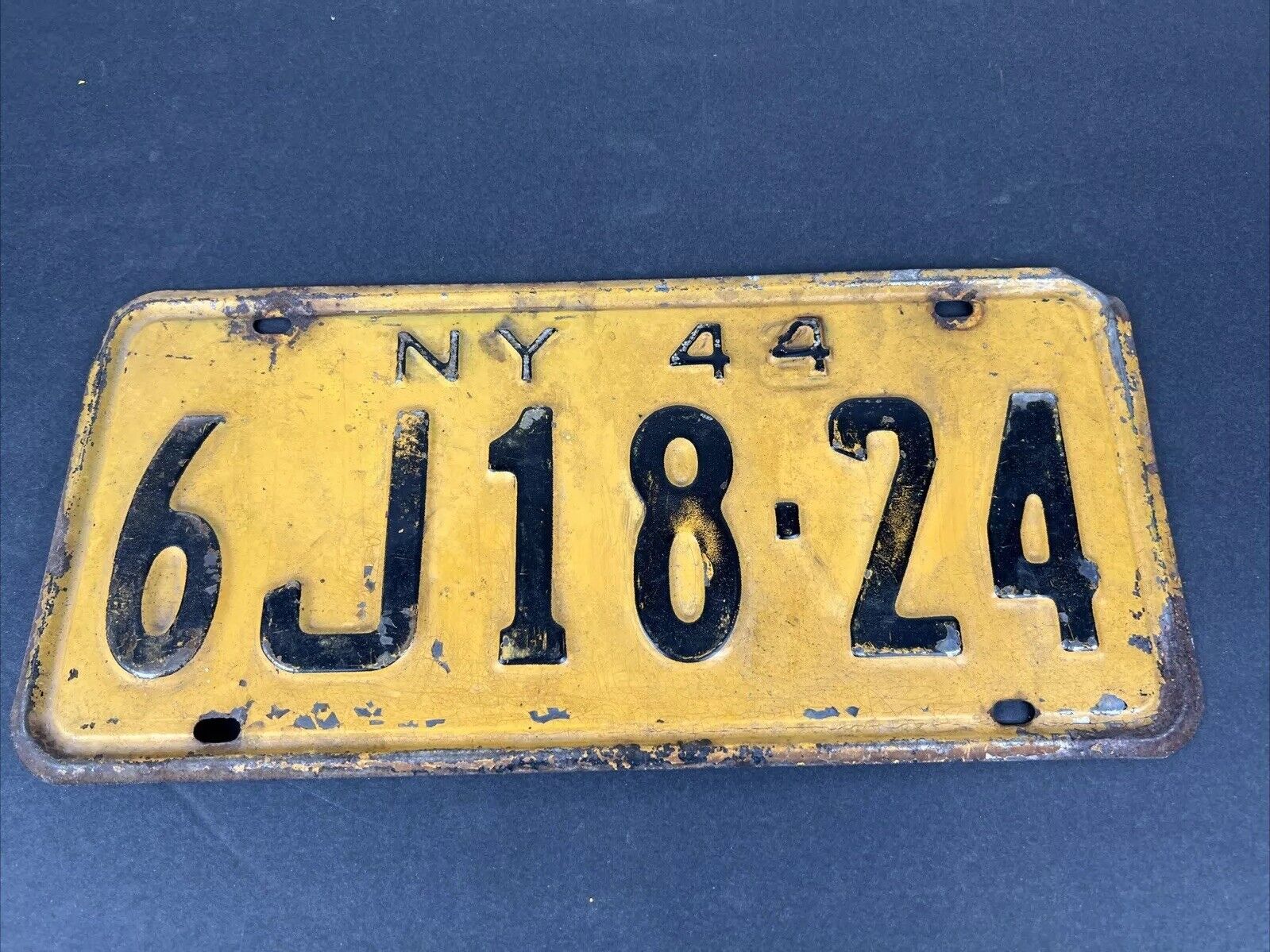 Vintage New York City License Plate Antique 1944 NY Empire Car Truck Passenger