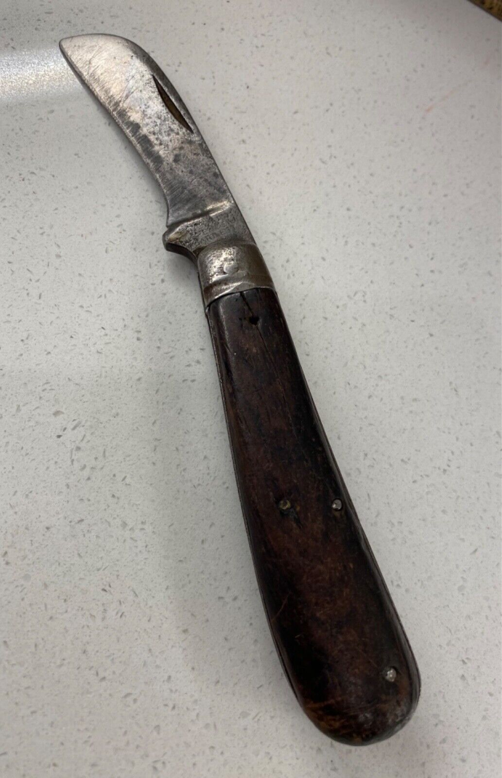 Vintage Wood Handle One Blade Pocket Knife
