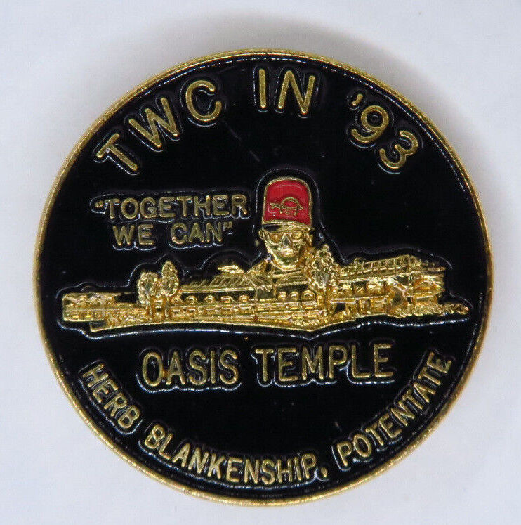Vintage Masonic Oasis TWC In \'93 Pinch Pin Oasis Temple Herb Blankenship Potent